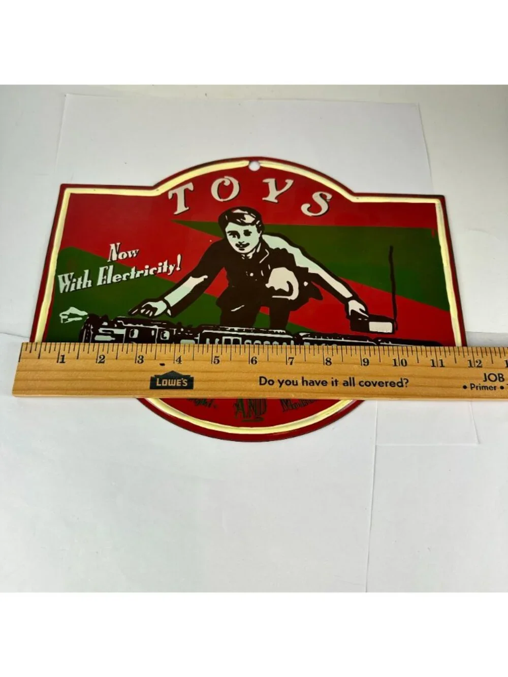Metal Toys Sign Boy with Train